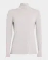 Neiman Marcus Cashmere Basic Turtleneck Top In Multi