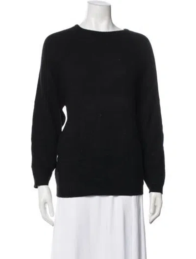Pre-owned Neiman Marcus Cashmere Bateau Neckline Sweater In Black
