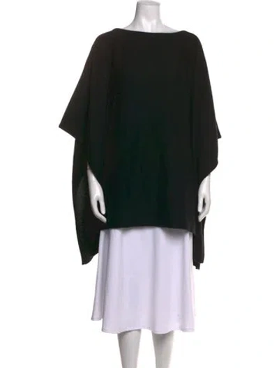 Pre-owned Neiman Marcus Cashmere Bateau Neckline Sweater In Black