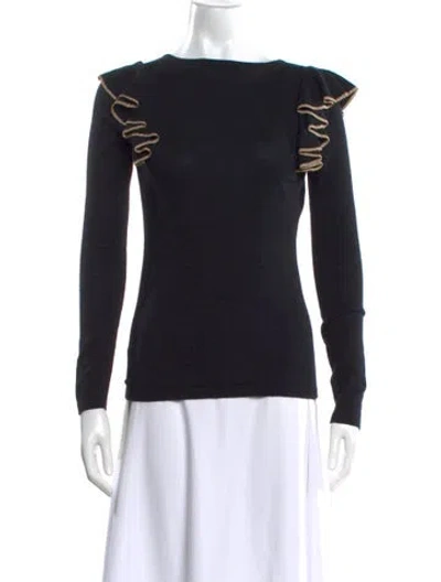 Pre-owned Neiman Marcus Cashmere Bateau Neckline Sweater In Multi