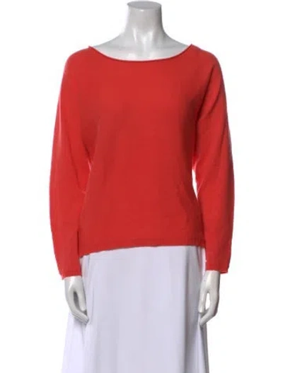 Pre-owned Neiman Marcus Cashmere Bateau Neckline Sweater In Orange