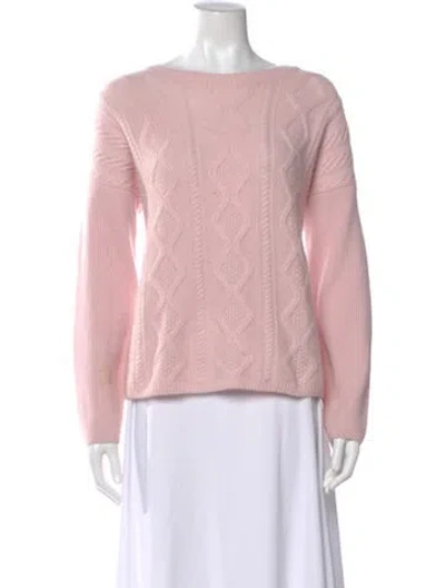 Pre-owned Neiman Marcus Cashmere Bateau Neckline Sweater In Pink