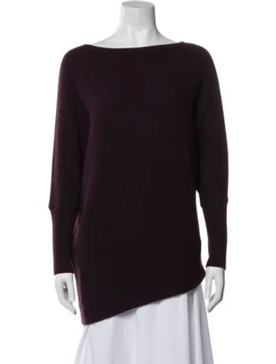 Pre-owned Neiman Marcus Cashmere Bateau Neckline Sweater In Purple