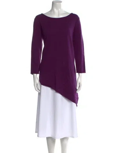 Pre-owned Neiman Marcus Cashmere Bateau Neckline Sweater W/ Tags In Purple