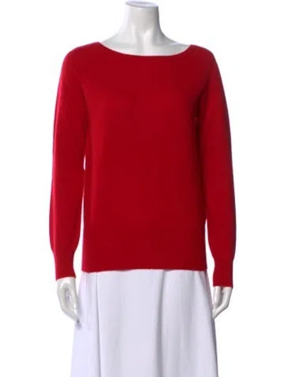 Pre-owned Neiman Marcus Cashmere Bateau Neckline Sweater W/ Tags In Red