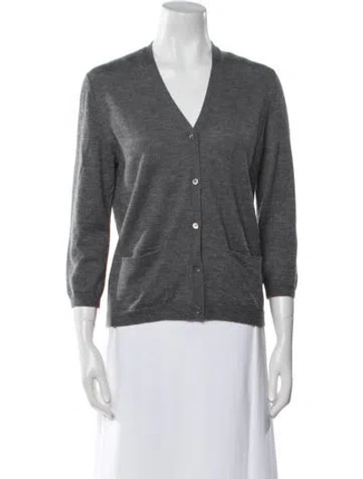 Pre-owned Neiman Marcus Cashmere Blazer In Gray