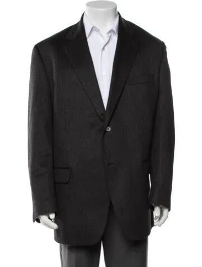 Pre-owned Neiman Marcus Cashmere Blazer In Grey