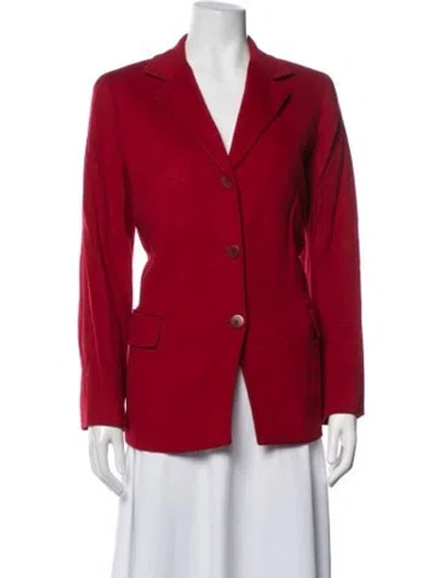 Pre-owned Neiman Marcus Cashmere Blazer In Red