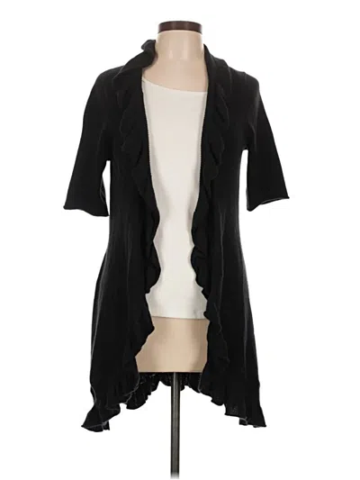 Pre-owned Neiman Marcus Cashmere Cardigan Sweater In Black