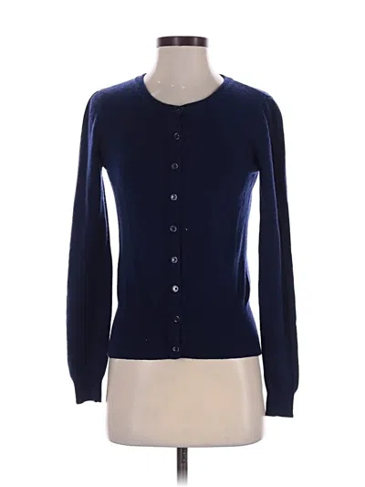 Pre-owned Neiman Marcus Cashmere Cardigan Sweater In Blue