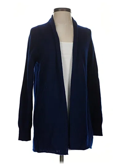 Pre-owned Neiman Marcus Cashmere Cardigan Sweater In Blue