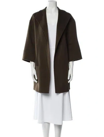 Pre-owned Neiman Marcus Cashmere Coat In Green