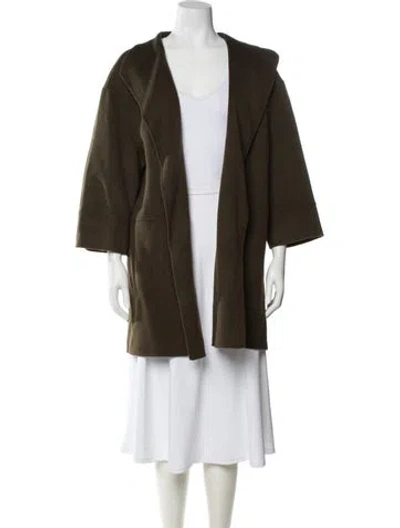 Pre-owned Neiman Marcus Cashmere Coat In Green