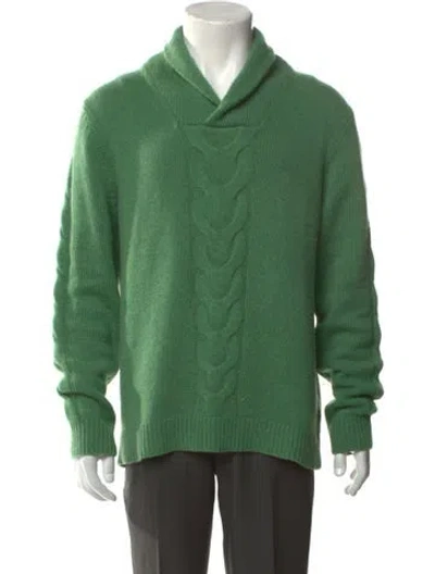 Pre-owned Neiman Marcus Cashmere Collar Pullover In Green