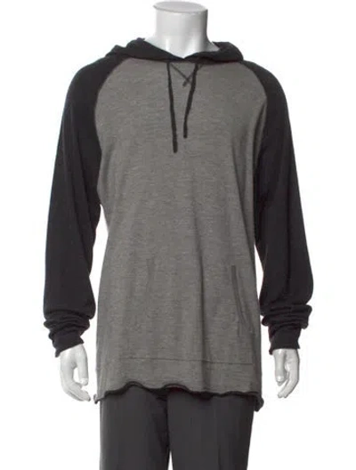 Pre-owned Neiman Marcus Cashmere Colorblock Pattern Pullover In Gray