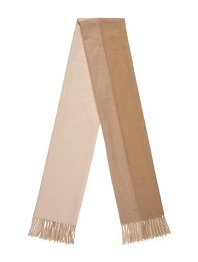 Pre-owned Neiman Marcus Cashmere Colorblock Pattern Scarf In Neutrals