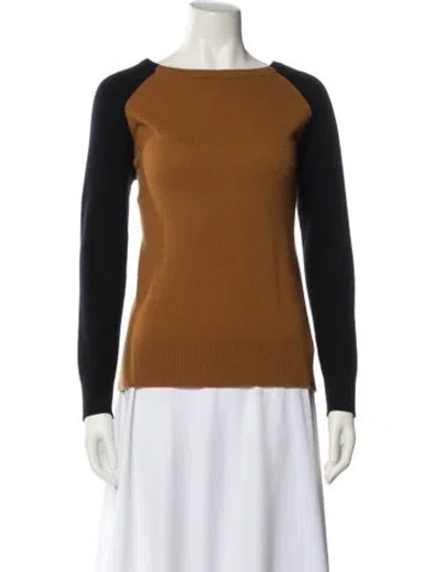 Pre-owned Neiman Marcus Cashmere Colorblock Pattern Sweater In Black