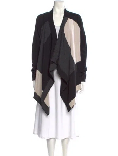 Pre-owned Neiman Marcus Cashmere Colorblock Pattern Sweater In Black