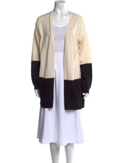 Pre-owned Neiman Marcus Cashmere Colorblock Pattern Sweater In Neutral