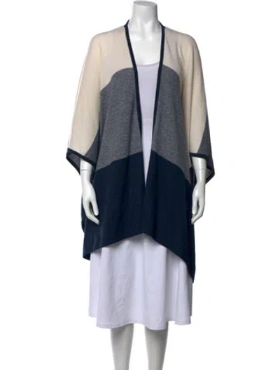 Pre-owned Neiman Marcus Cashmere Colorblock Pattern Sweater W/ Tags In Blue