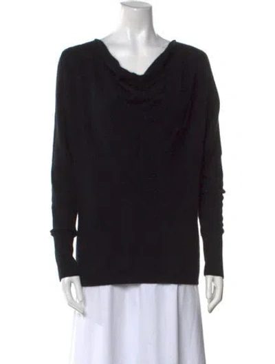 Pre-owned Neiman Marcus Cashmere Cowl Neck Sweater In Black