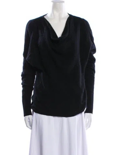 Pre-owned Neiman Marcus Cashmere Cowl Neck Sweater In Black