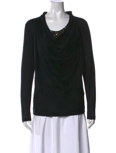 Pre-owned Neiman Marcus Cashmere Cowl Neck Sweater In Black