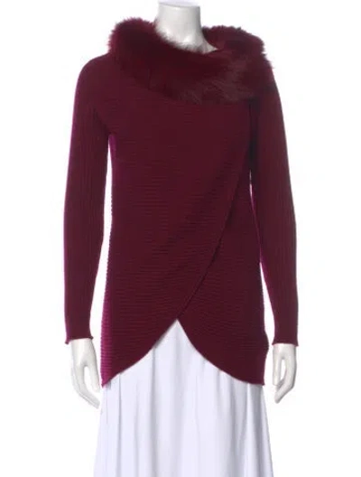 Pre-owned Neiman Marcus Cashmere Cowl Neck Sweater In Burgundy