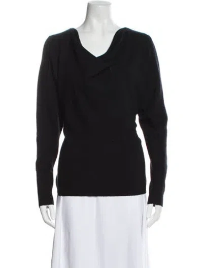 Pre-owned Neiman Marcus Cashmere Cowl Neck Sweater In Gray