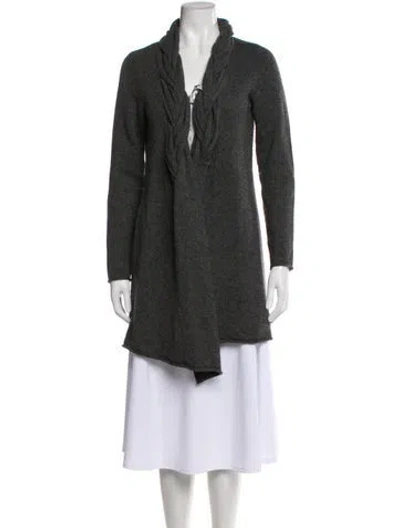 Pre-owned Neiman Marcus Cashmere Cowl Neck Sweater In Gray