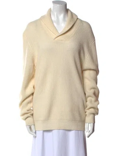 Pre-owned Neiman Marcus Cashmere Cowl Neck Sweater In Neutral