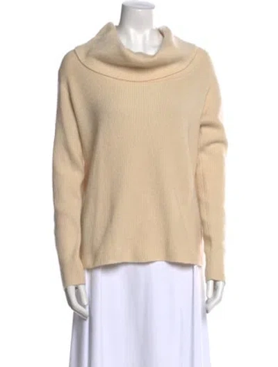 Pre-owned Neiman Marcus Cashmere Cowl Neck Sweater In Neutral