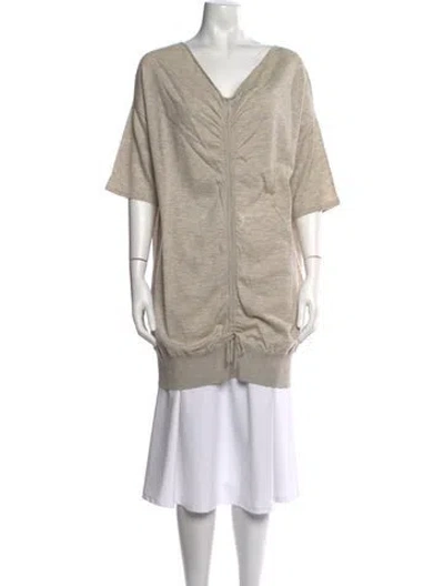 Pre-owned Neiman Marcus Cashmere Cowl Neck Sweater In Neutral