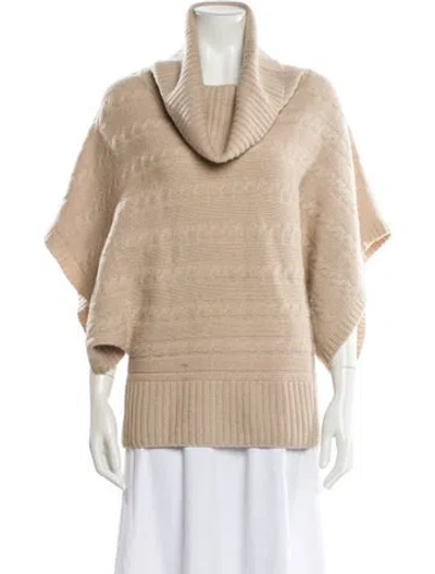 Pre-owned Neiman Marcus Cashmere Cowl Neck Sweater In Neutral