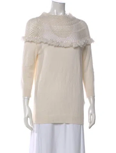 Pre-owned Neiman Marcus Cashmere Cowl Neck Sweater In Neutral