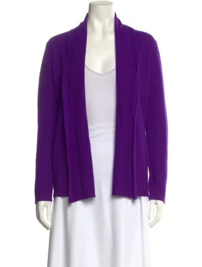 Pre-owned Neiman Marcus Cashmere Cowl Neck Sweater In Purple