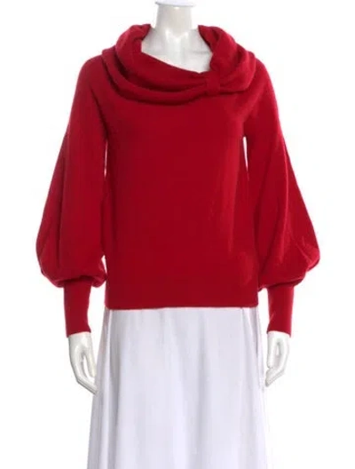 Pre-owned Neiman Marcus Cashmere Cowl Neck Sweater W/ Tags In Red