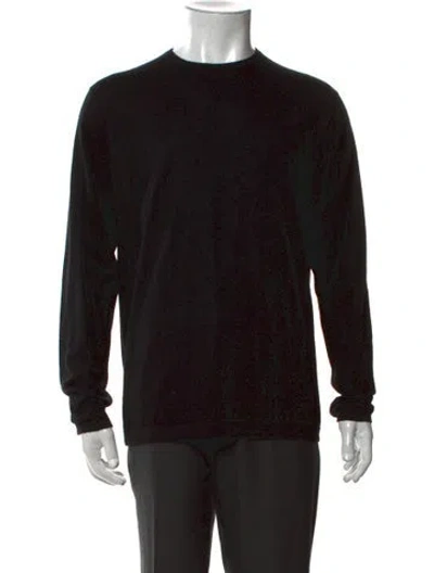 Pre-owned Neiman Marcus Cashmere Crew Neck Pullover In Black