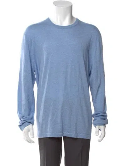 Pre-owned Neiman Marcus Cashmere Crew Neck Pullover In Blue