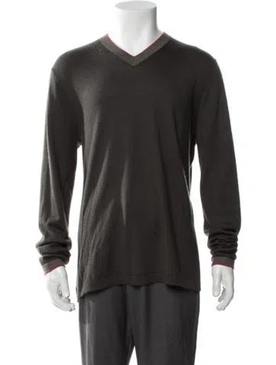 Pre-owned Neiman Marcus Cashmere Crew Neck Pullover In Blue