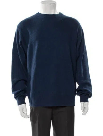 Pre-owned Neiman Marcus Cashmere Crew Neck Pullover In Blue