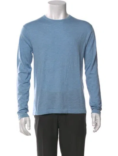 Pre-owned Neiman Marcus Cashmere Crew Neck Pullover In Blue