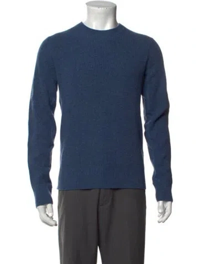 Pre-owned Neiman Marcus Cashmere Crew Neck Pullover In Blue