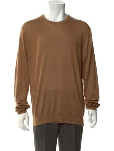 Pre-owned Neiman Marcus Cashmere Crew Neck Pullover In Brown