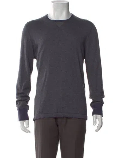 Pre-owned Neiman Marcus Cashmere Crew Neck Pullover In Gray