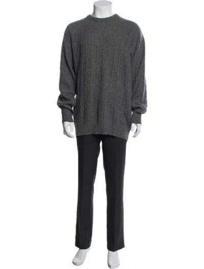Pre-owned Neiman Marcus Cashmere Crew Neck Pullover In Grey