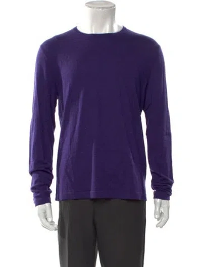 Pre-owned Neiman Marcus Cashmere Crew Neck Pullover In Purple