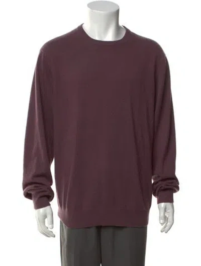 Pre-owned Neiman Marcus Cashmere Crew Neck Pullover In Purple