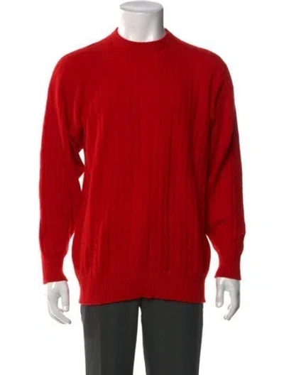 Pre-owned Neiman Marcus Cashmere Crew Neck Pullover In Red