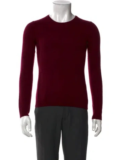 Pre-owned Neiman Marcus Cashmere Crew Neck Pullover In Red